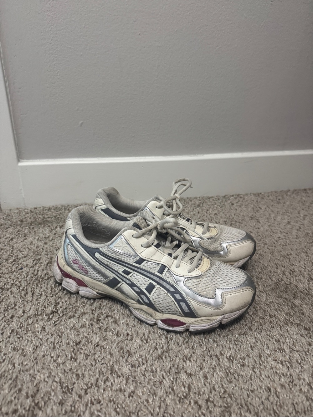 Asics Women's Running Sneakers in White, Gray & Pink - Picture 2 of 7